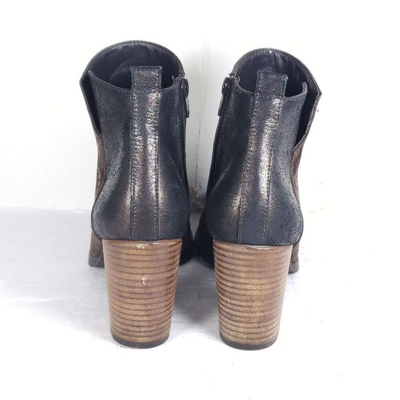 PAUL GREEN Women's Rockin US7,5-8 AU5,5 Brown Duede Leather Heel Ankle Booties - Picture 12 of 16